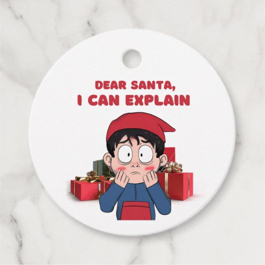 Sehr geehrter Weihnachtsmann, ich kann schuldiges Geschenkanhänger (Vorderseite)