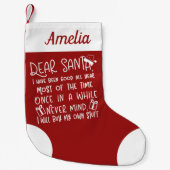 Sehr geehrter Weihnachtsmann Ich war ein guter, lu Kleiner Weihnachtsstrumpf (Vorderseite)