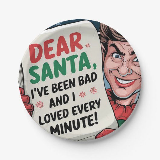 Sehr geehrter Weihnachtsmann, ich war ein schlecht Pappteller (Vorderseite)