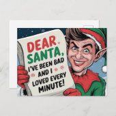 Sehr geehrter Weihnachtsmann, ich war ein schlecht Postkarte (Vorne/Hinten)