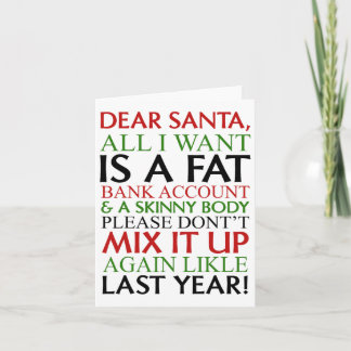 Sehr geehrter Weihnachtsmann, ich Wollte nur ein f Karte