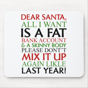 Sehr geehrter Weihnachtsmann, ich Wollte nur ein f Mousepad