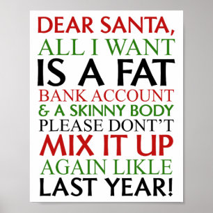Sehr geehrter Weihnachtsmann, ich Wollte nur ein f Poster