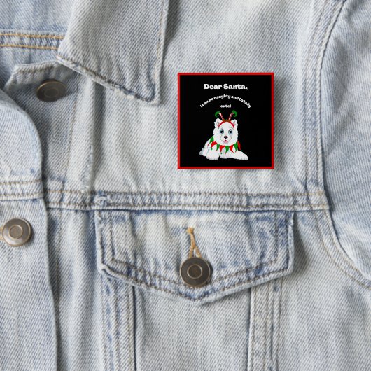 Sehr geehrter Weihnachtsmann, schmuddeliger, aber  Button (Beispiel)