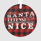 Sehr geehrter Weihnachtsmann, schöne sonnige Weihn Ornament (Rückseite)