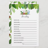 Sehr geehrtes Baby Dinosaur Baby Shower Game (Vorne/Hinten)