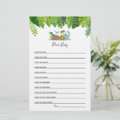 Sehr geehrtes Baby Dinosaur Baby Shower Game (Stehend Vorderseite)