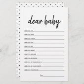 Sehr geehrtes Baby Minimalistisch Baby Shower Game (Vorne/Hinten)