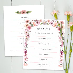 Sehr geehrtes Baby wünscht Wildblume Card - Dusty 