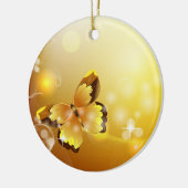 Sehr Gelb, Schmetterling und Blasen Keramik Ornament (Links)