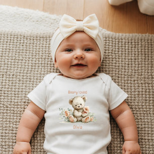 Sehr geliebter Teddybär personalisiertes Neugebore Baby Strampler