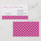 Sehr gepflegtes rosa Polka dockt grafisches Design Visitenkarte (Vorne/Hinten)