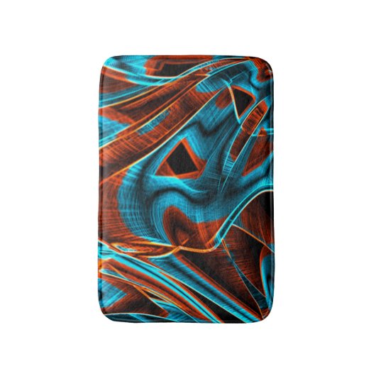 Sehr gezwirnt blau und rot mit Grooves Badematte (Vorderseite Vertikal)