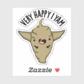 Sehr glücklich ich Yam Funny Veggie Pun Aufkleber (Blatt)