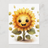 Sehr glückliche Gelbblüte Postkarte (Vorderseite)