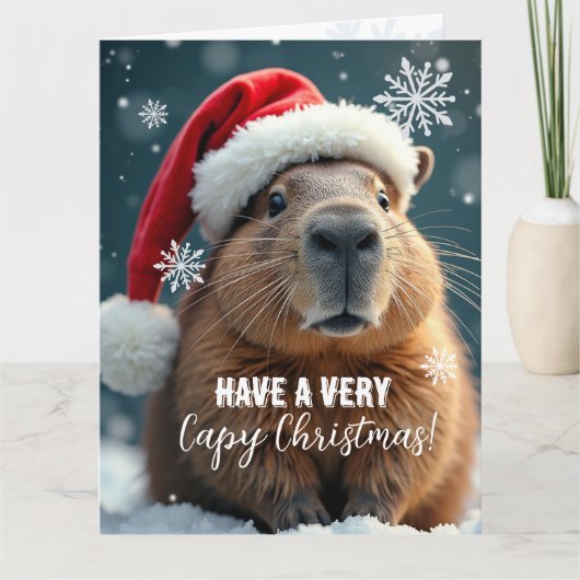 Sehr glückliche Weihnachten Capybara Weihnachten Karte (Vorderseite)