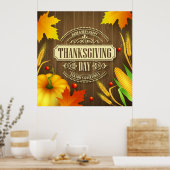 Sehr glücklicher Erntedanktag Poster (Küche)