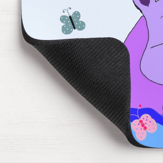 Sehr glückliches Hippo Mousepad (Ecke)
