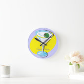Sehr glückliches Hours_retro-style Martini Glas Runde Wanduhr (Zuhause)