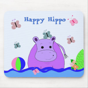 Sehr glückliches Nilpferd Mousepad