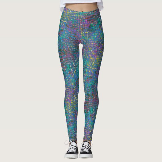 Sehr grau, verblasste Farbe raue Textur Leggings (Vorderseite)