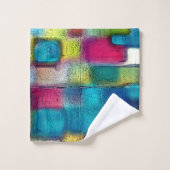 Sehr grobe Textur von bunten quadratischen Formen  Badhandtuch Set (Waschlappen)