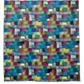 Sehr grobe Textur von bunten quadratischen Formen Duschvorhang (Vorderseite)