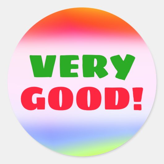 SEHR GUT! + Fun mehrfarbiges, rennbogenähnliches M Runder Aufkleber (Vorderseite)