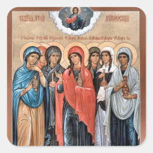 Sehr Heilige Myrrhe tragende Frauen Orthodoxe Ikon Quadratischer Aufkleber