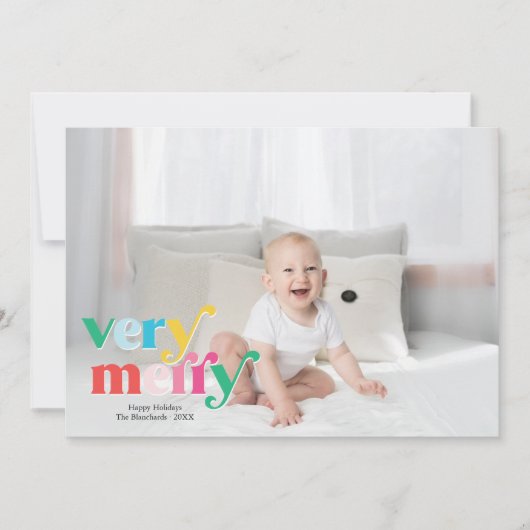 Sehr helle, fröhliche Urlaubsfotokarte Feiertagskarte (Vorderseite)