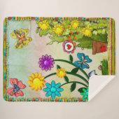 Sehr Hippy Day Whimsisfantasie Sherpadecke (Vorderseite (Horizontal))