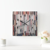 Sehr hohe Wand der Bücher Quadratische Wanduhr (Zuhause)