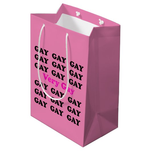 Sehr homosexuelle Geschenk-Tasche Mittlere Geschenktüte (Rückseite Schrägansicht)