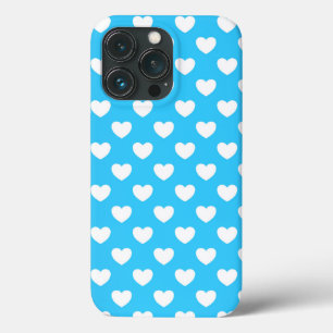 Sehr hübsch blau mit weißem Herzmuster Case-Mate iPhone Hülle