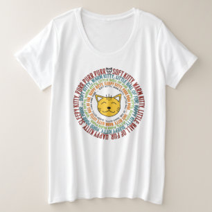 Sehr hübsches WEICHES KITTY-LIED in einem KREIS T Große Größe T-Shirt