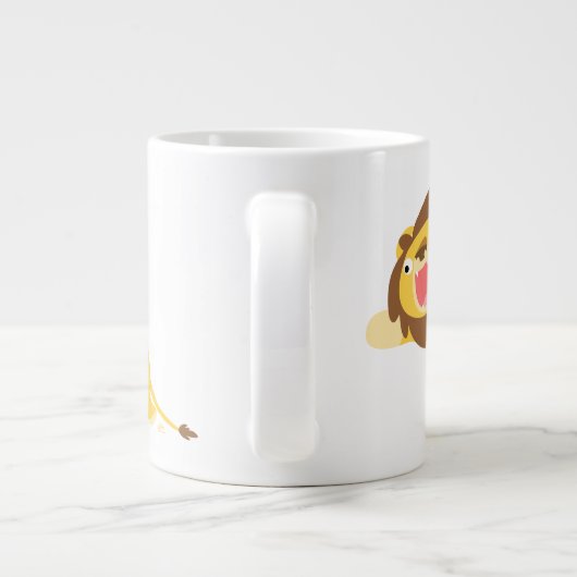 Sehr hungriger Niedlicher Cartoon Lion Jumbo Tasse (Rückseite)