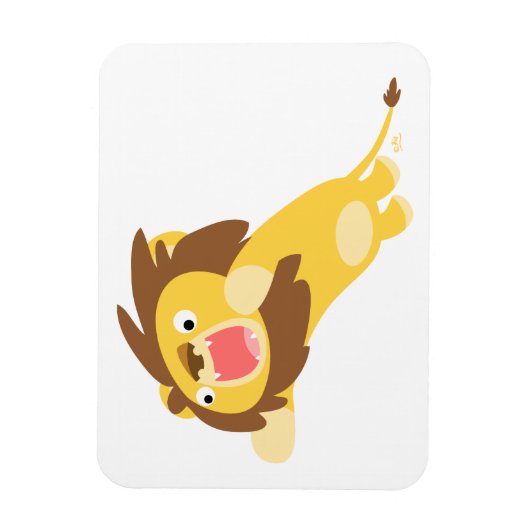 Sehr hungriger Niedlicher Cartoon Löwenmagnet Magnet (Vertikal)