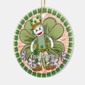 Sehr irischer Sockenaffe Keramik Ornament (Links)