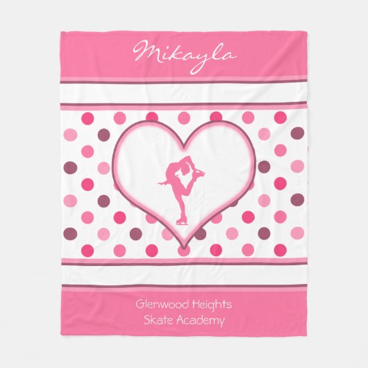 Sehr Kirschec$polka-punkte Lose der rosa Zahl Fleecedecke (Vorderseite)