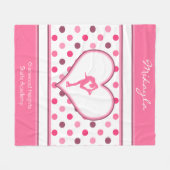 Sehr Kirschec$polka-punkte Lose der rosa Zahl Fleecedecke (Vorderseite (Horizontal))