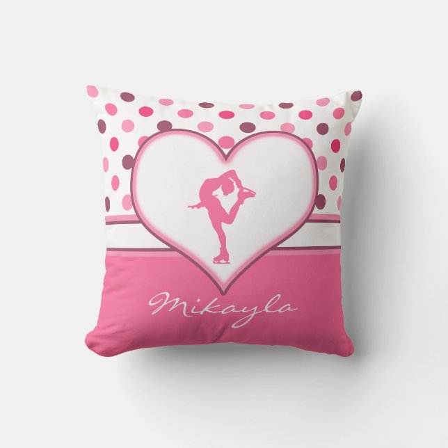 Sehr Kirschec$polka-punkte Lose der rosa Zahl Kissen (Vorderseite)