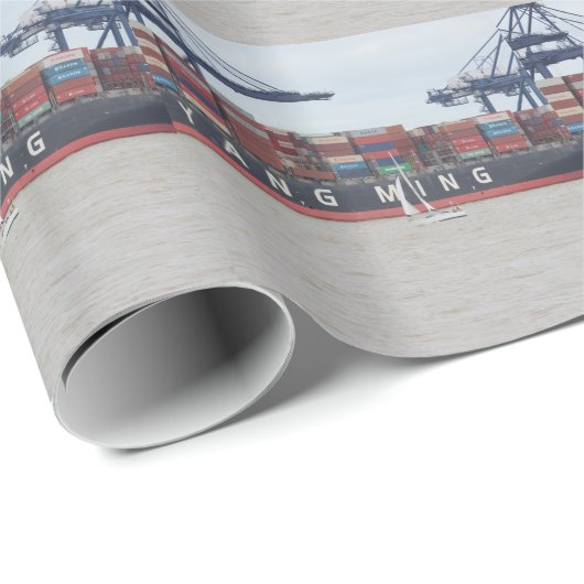 Sehr kleines Yacht-sehr großes Schiff! Geschenkpapier (Rolleneckpunkt)