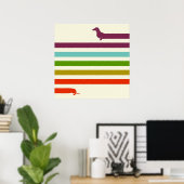 Sehr lange Dackel farbig | Husky Lover Poster (Heimbüro)