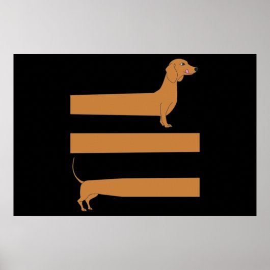 Sehr lange Dackel lustig Poster (Vorne)