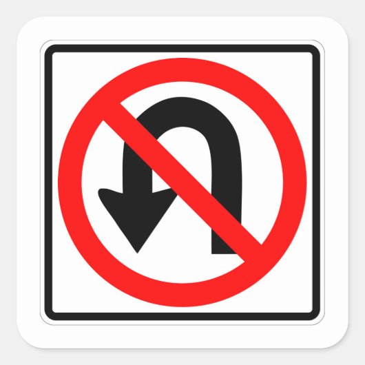 Sehr lustig Classic No U Turn Sign Sticker Set (Vorderseite)