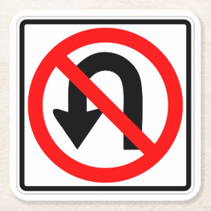 Sehr lustig Classic No U Turn Sign Untersetzer Set