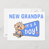 Sehr lustig ist ein Junge neues Opa-Geschenk Ankündigungspostkarte (Vorne/Hinten)