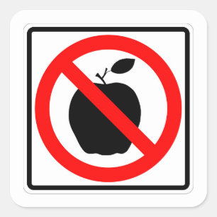 Sehr lustig Kein APPLE Sign Square Aufkleber