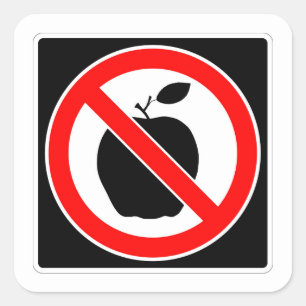 Sehr lustig Kein APPLE Sign Square Aufkleber