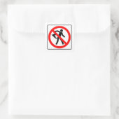 Sehr lustig kein Farting Image Sign Square Aufkleb Quadratischer Aufkleber (Tasche)